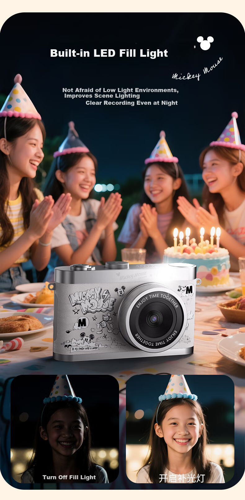 Disney Vintage CCD Camera Student Digital Camera New Instant Photo Video Camera New Year Birthday Gift 12