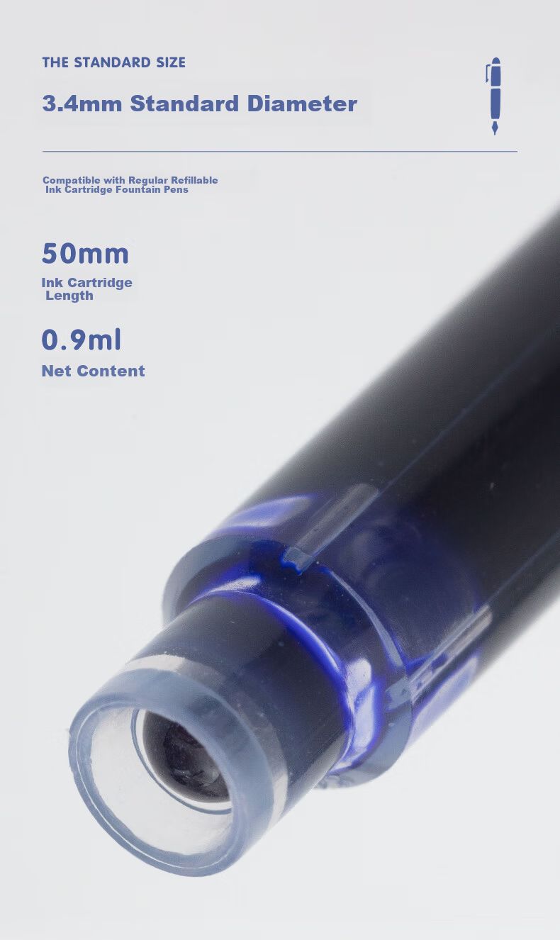 M&G Stationery 0.9ml Refillable Erasable Ink Cartridge for Student Fountain Pen, 100pcs Pure Blue AIC47631B3 7