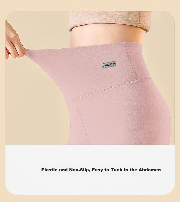 Langsha Women's Thermal Pants Winter Fleece Lined Thickened High Waist Double Layer Tummy Control Lambswool Seamless Cotton Leggings 21