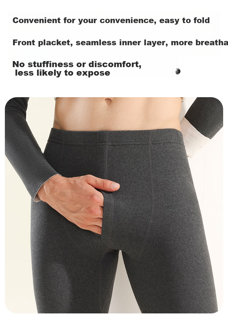 MiiOW Cashmere Men's Thermal Underwear, 10A Antibacterial Seamless Heat-Generating Autumn Top And Pants Set for Men, New Style 2026 24