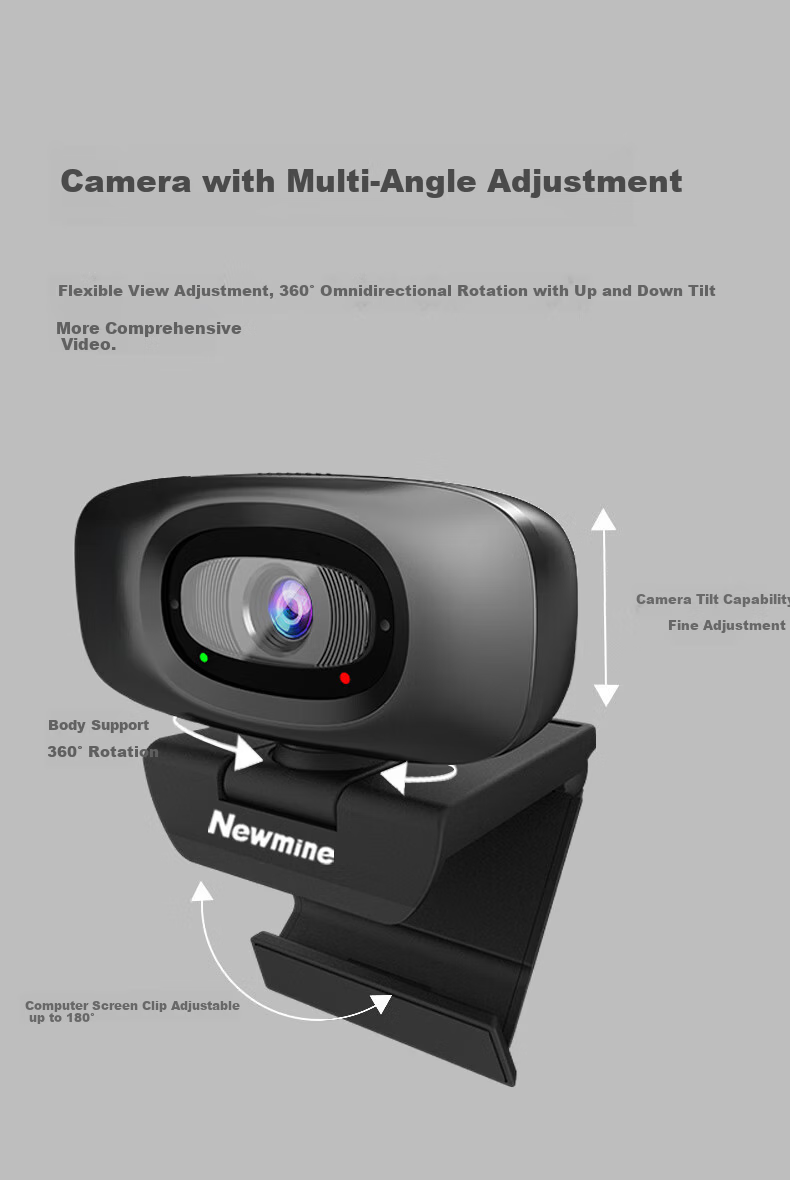 Newmine NM90 4K Webcam with Beauty Filter, Ultra HD, Built-in Microphone, External Plug-and-Play, Zoomable, Compatible with Laptop and Desktop for Video Conferencing 10