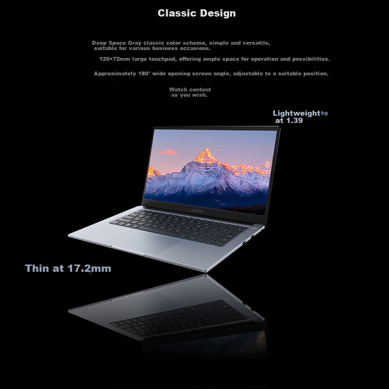 HUAWEI Qingyun G540 Gen2 Laptop (I5-1340P, 16GB RAM, 1TB SSD, Integrated Graphics) 14-Inch Business Office Ultrabook Standard Configuration/Deep Space Gray 6