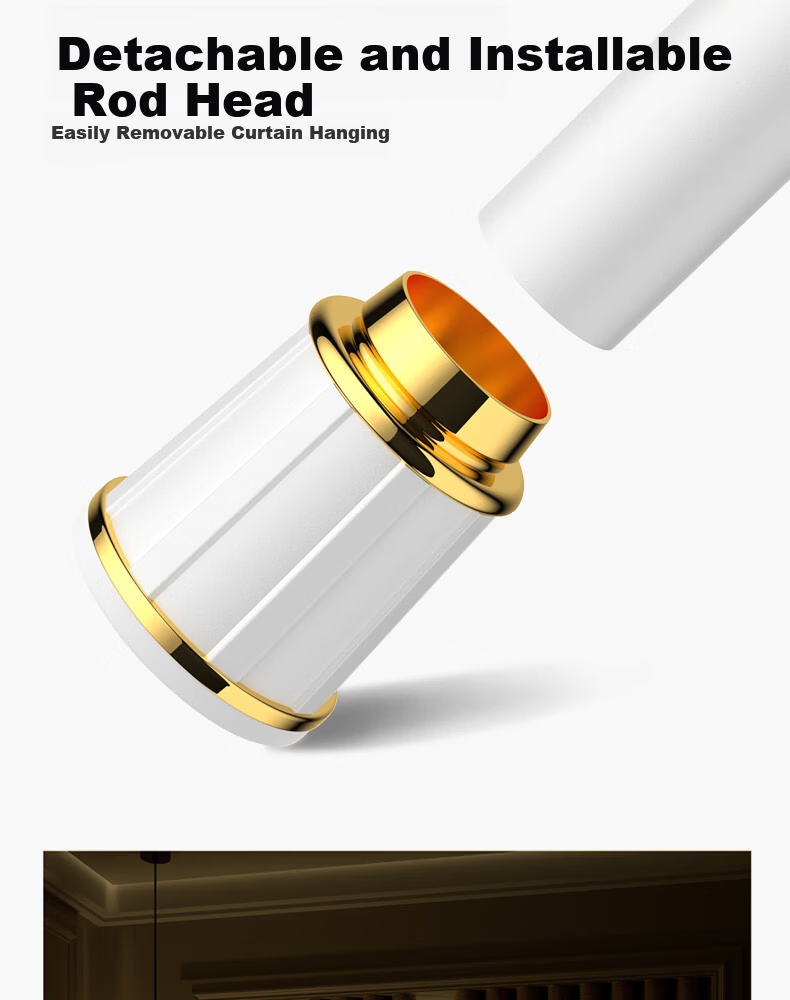 A Li No-Drill Telescopic Roman Curtain Rod Single Curtain Support Rod Gray 2.1*2.6m 7