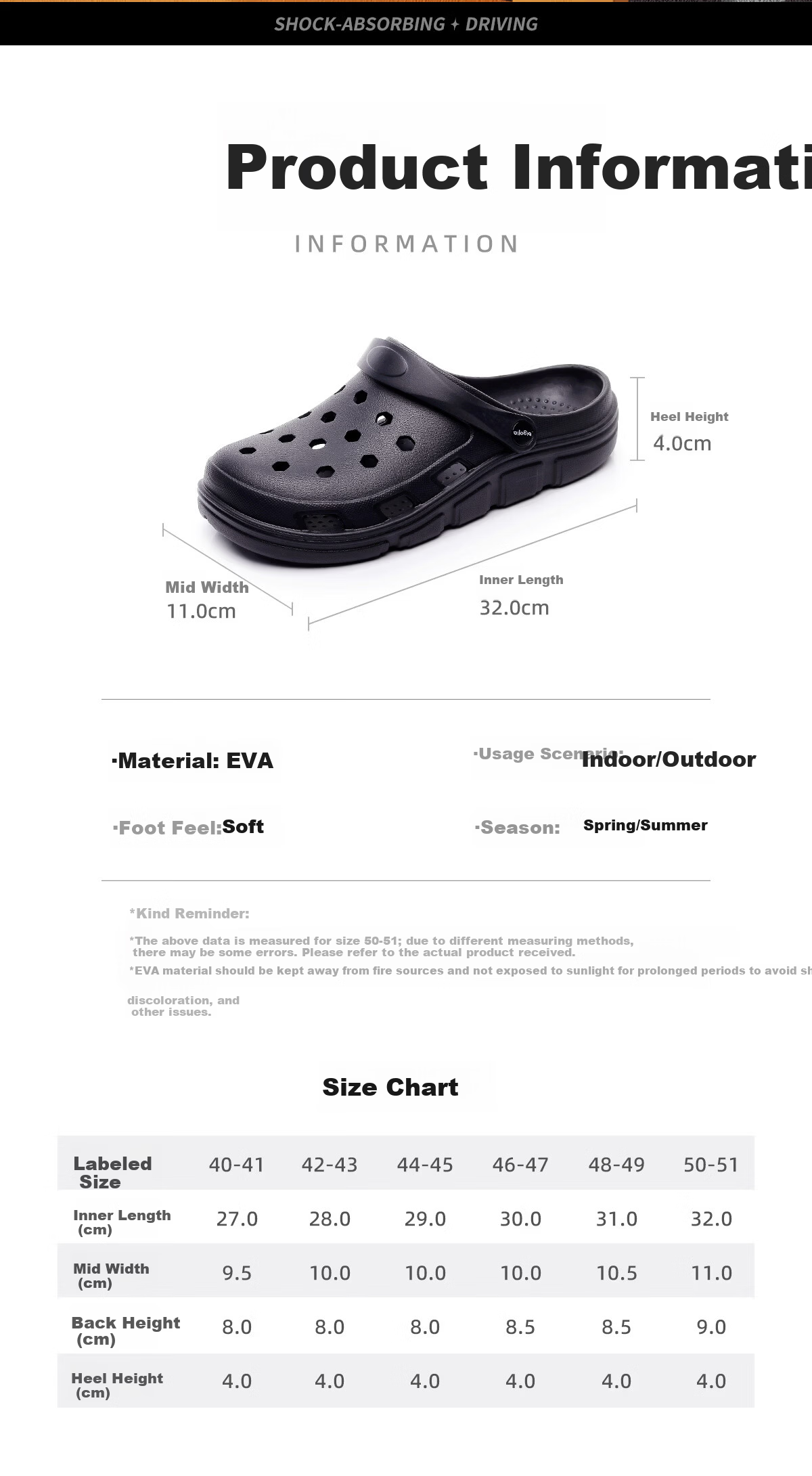 Big Size Men's Breathable Hole Shoes Non-Slip Thickened Outdoor Sandals Cushioned Slippers Beach Shoes Summer 5051 Khaki Size 46-47 4