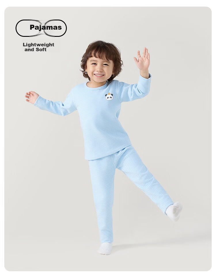 Aibedila Baby Autumn Clothes Set Boys Girls Children's Thermal Underwear Class A Warm Base Layer Set Cat 120 8