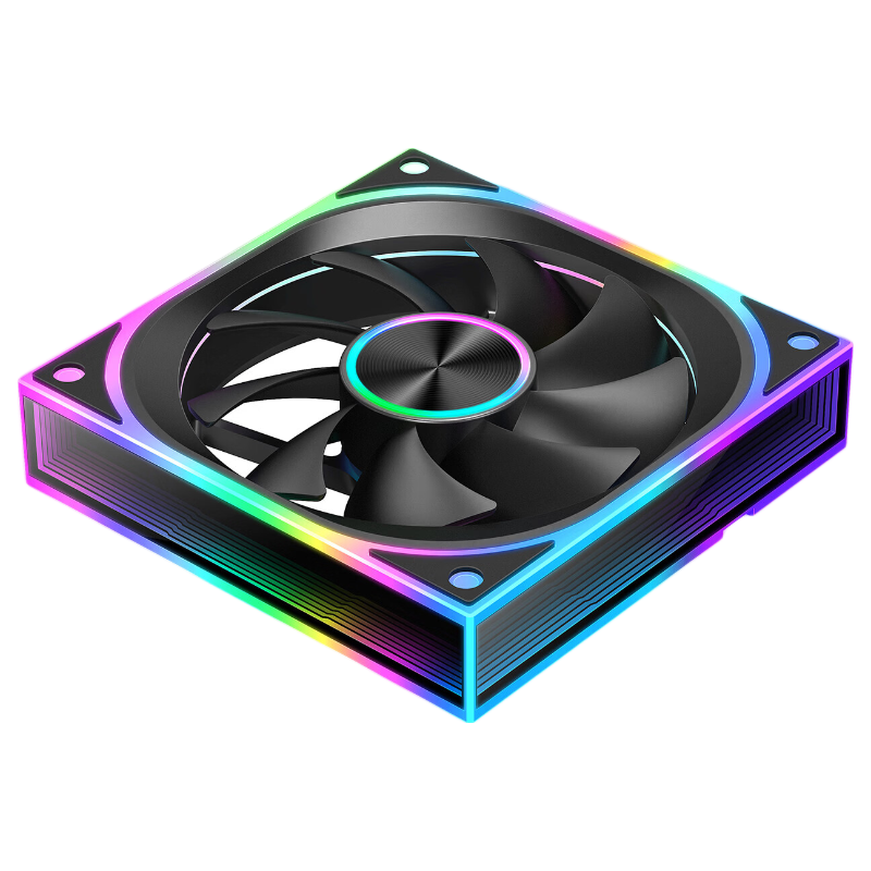 Jingpin Luxingchen Max 120 Fan Black Genuine Blade Water Cooling 12CM Case Fan ARGB Sync Desktop Computer Cooling Integrated Building Block Fan