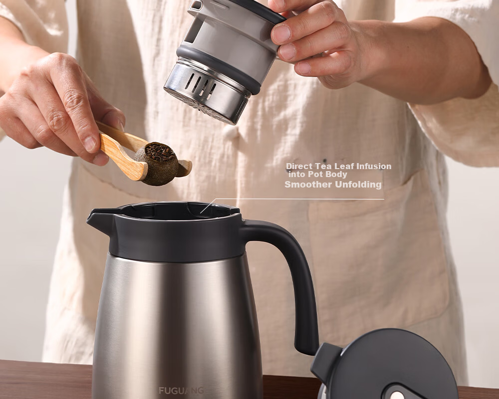 FGA Fugang Stewing Tea Pot Household Stewing and Brewing Insulated Pot 316L Stainless Steel Tea Water Separation Large Capacity Office Teapot 11