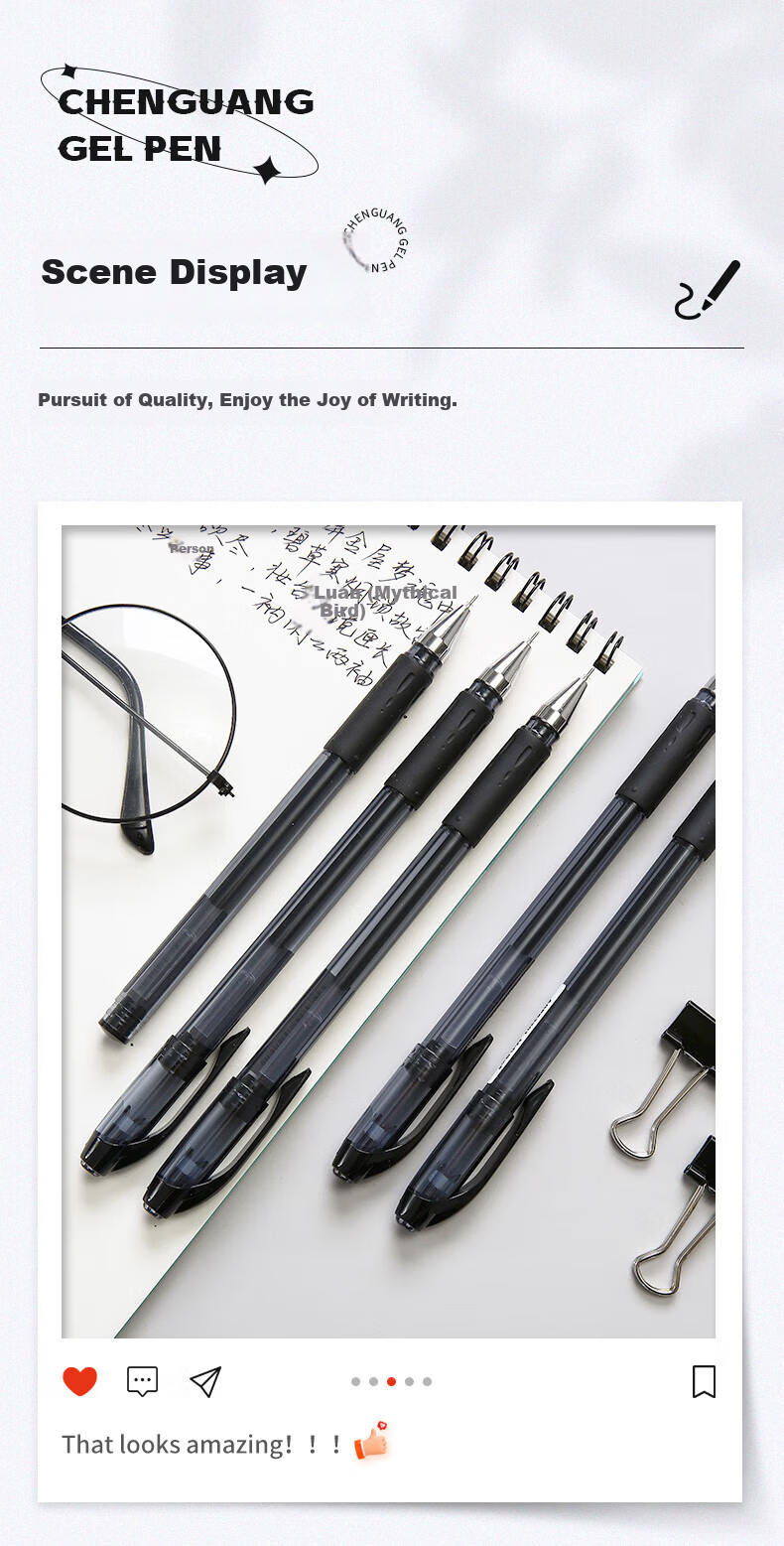 M&G AGP63201C 0.38mm Red Ink Gel Pen, 3-Pack, Fine Tip, Water-Based, Office and Study Use 8