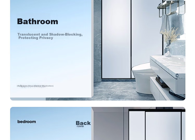 Zichen Thick Frosted Glass Window Privacy Film Translucent Opaque Anti-Peeping Bathroom Shower Sticker 29