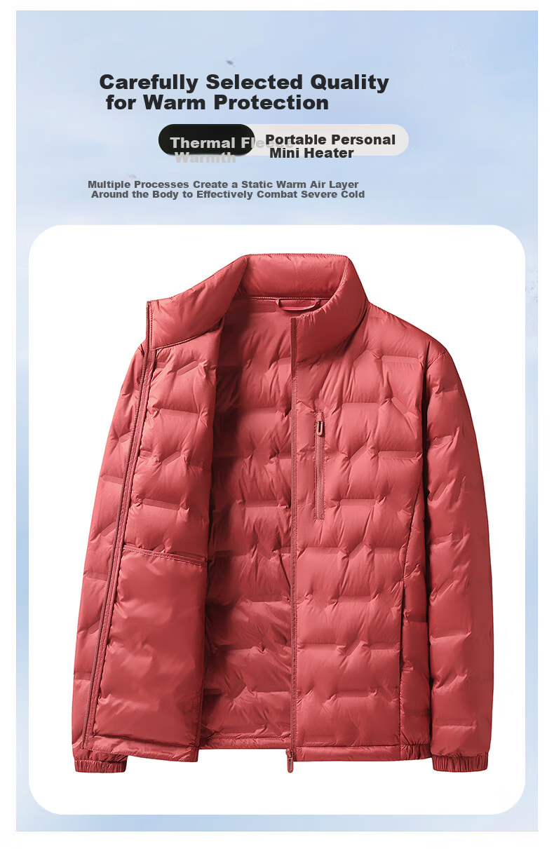 ROMON Men's Casual Workwear Down Jacket Cold-Resistant Warm Autumn Winter Stand Collar Business Coat Black 2XL Model 9968 2