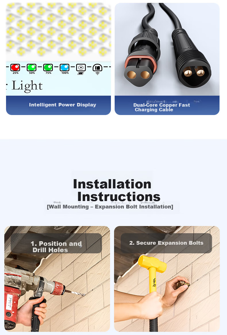 Xiangzhe Solar Outdoor Lighting Solar Garden Light Waterproof LED Three-Sided Outdoor Street Lamp for Home and Rural Use 18