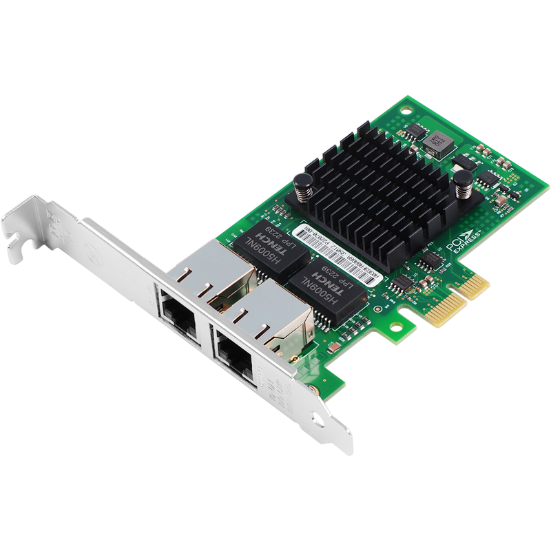FLYBISH NA350-T2M Dual-Port Gigabit PCI-E X1 Server Network Card I350-T2 (Short Board) Machine Vision Industrial Camera 1000M Network Card