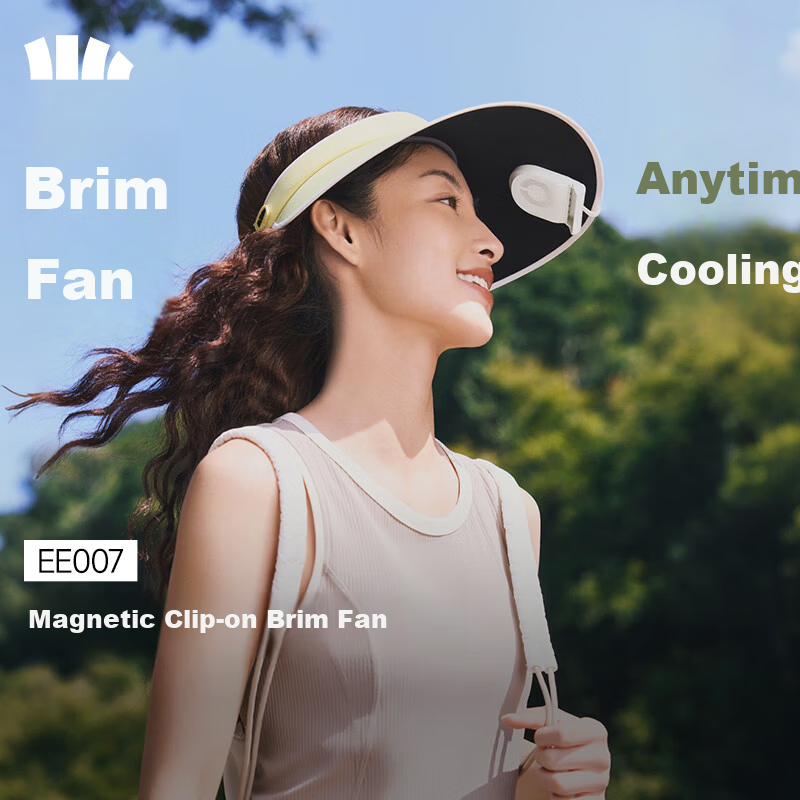 Beneunder Mini Clip-on Brim Fan Outdoor Ultra-light Cooling Summer Portable Rechargeable Small Fan EE007