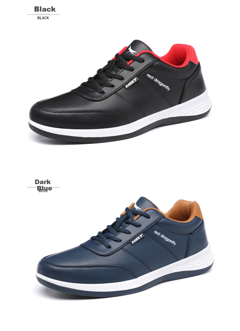 Red Dragonfly Men's Casual Low-Top Flat Shoes Youth Versatile Durable Leather Sports Leisure Shoes C0TT07351 15