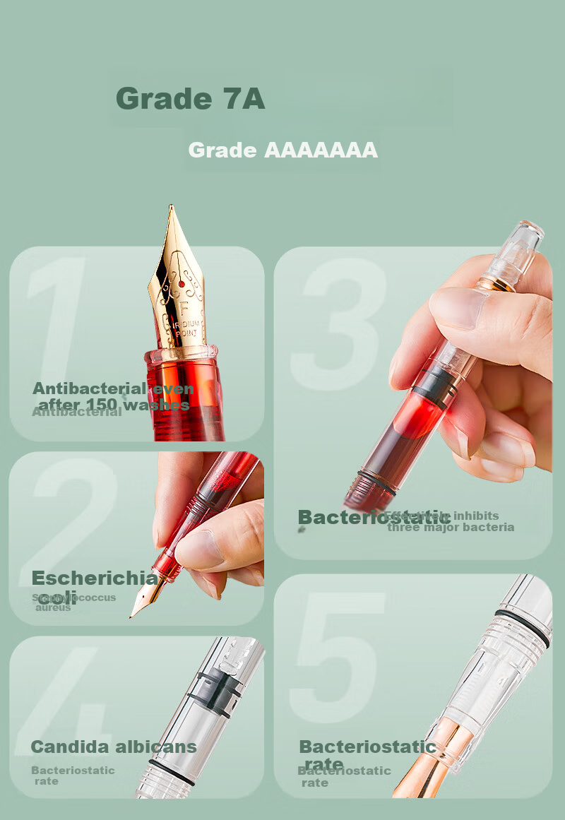 Liupintang Teacher Correction Fountain Pen Red Ink Large Capacity Bent Nib Calligraphy Pen for Grading Homework Adult Bent Tip Red Ink Correction Pen Hard Pen Calligraphy Practice 2