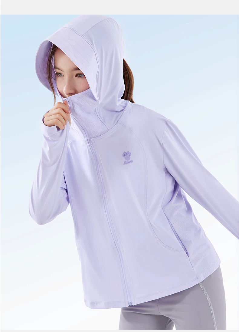 Disney Girls' Summer Sun Protection Jacket Kids UV Protection Skin Jacket Big Children Ice Silk Coat 10001 White 130 5