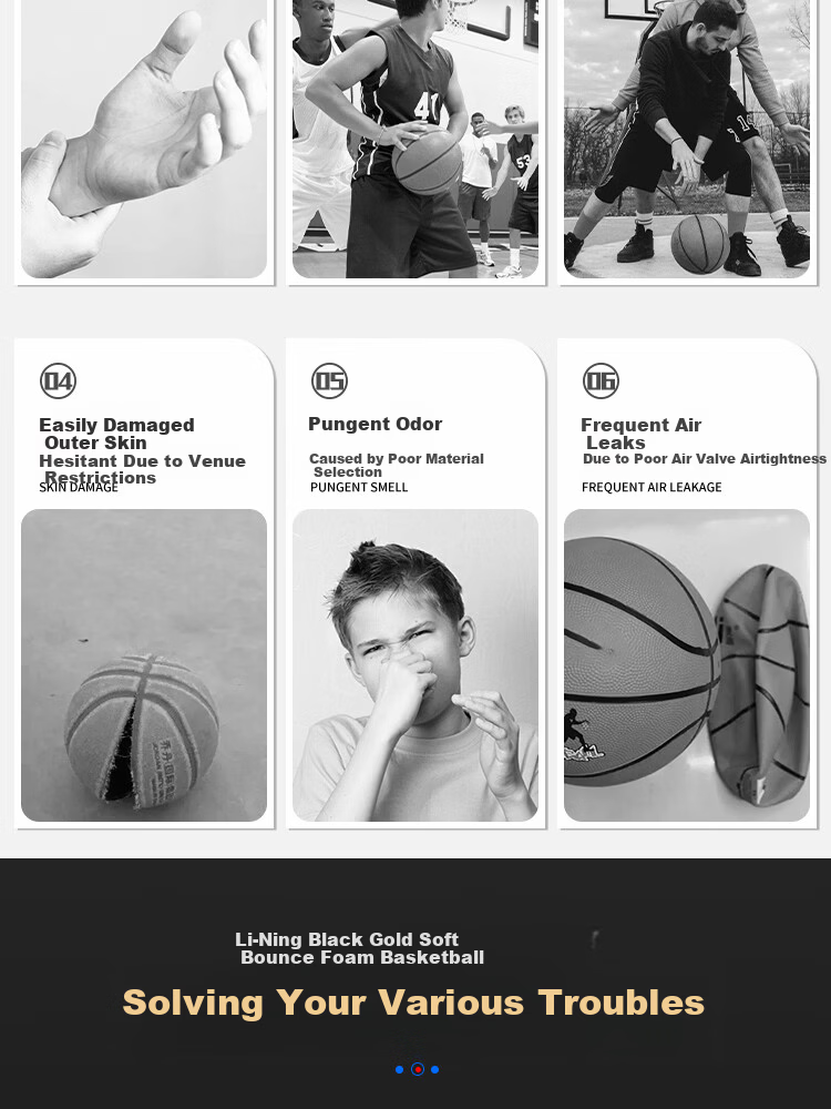 Li-Ning Basketball for Children Aged 6-12, Competition Indoor And Outdoor Black Gold Model, Elementary School Students And Teenagers Size 5 Basketball 099-2 1