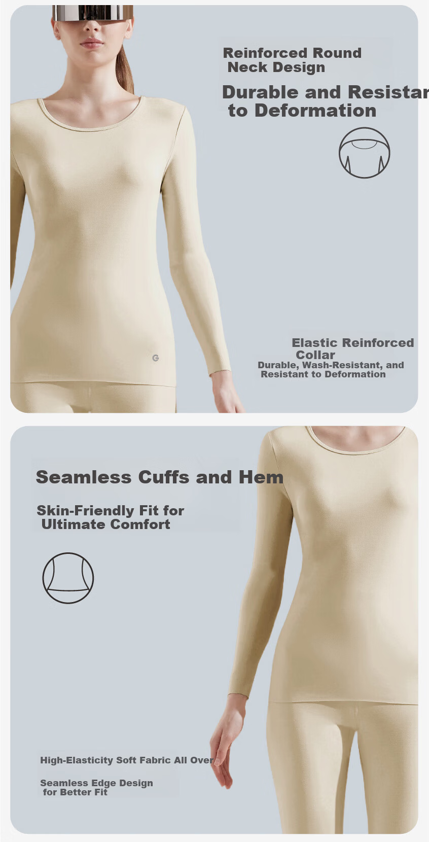 Yuejili Cashmere Protein Base Layer for Men And Women, Couples' Autumn Underwear Set, Seamless Breathable Warm Inner Wear, Moisture-Wicking And Non-Stuffy 12