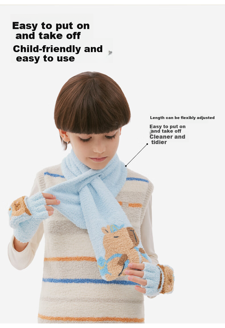 Bananain 320Color Kids Scarf Unisex Warm Half-Fleece Animal City Neck Warmer Autumn Winter Accessories 7