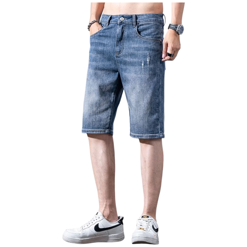 Pierre Cardin Men's Summer Lightweight Loose Denim Shorts Nostalgic Blue 32