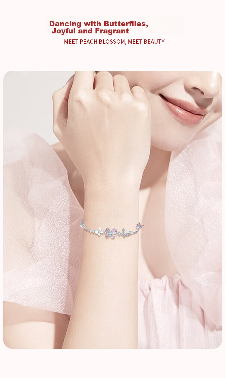ALLOVE Glowing Butterfly Dream Pure Silver Bracelet for Women 2026 New Female Birthday 520 Valentine's Day Gift for Girlfriend Wife 5