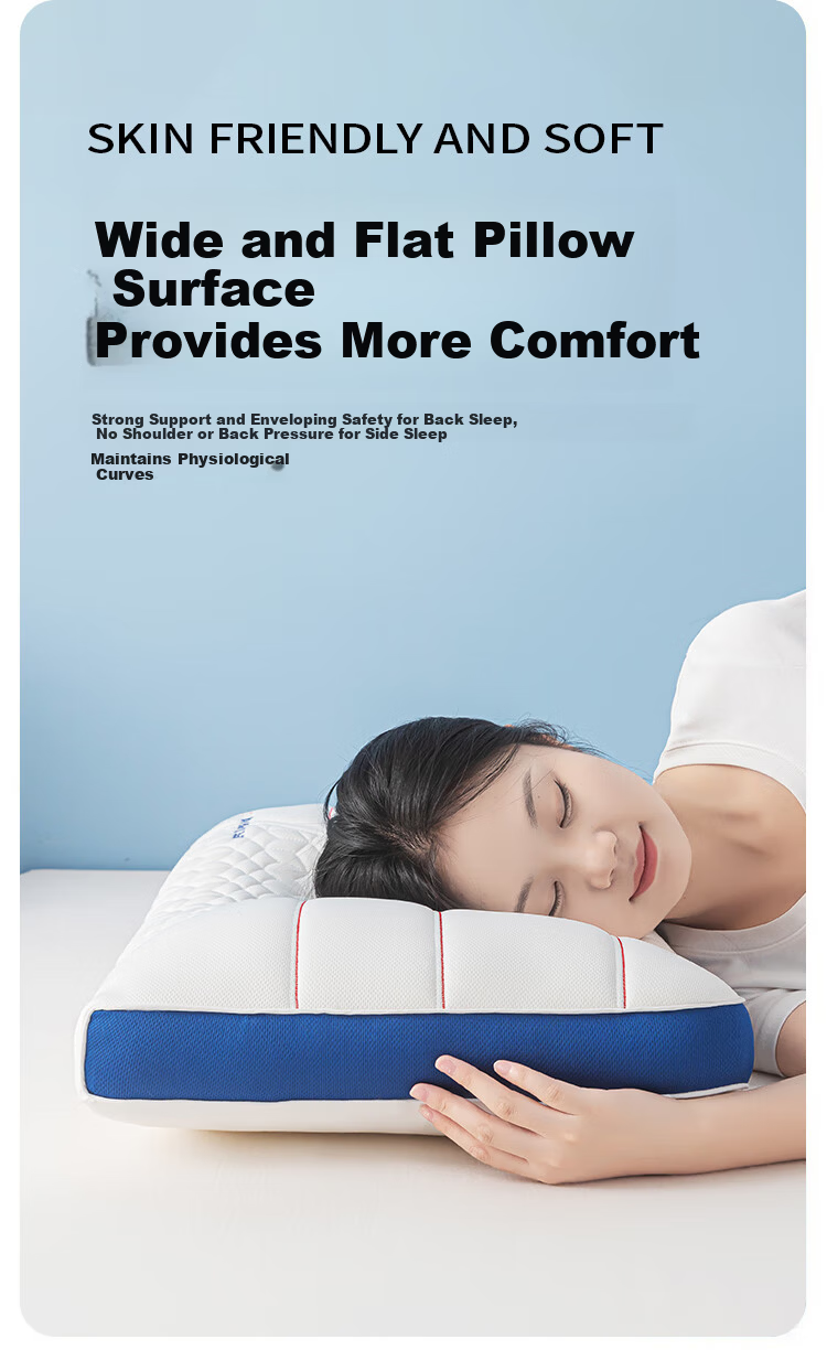 MINISO Natural Antibacterial Neck Support Pillow Ergonomic Cervical Pillow Core for Deep Sleep Pair 7