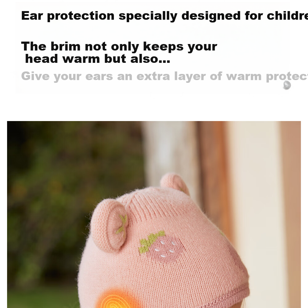 Beitais Baby Hat Autumn Winter Infant Boys Girls Wool Knit Warm Windproof Thickened Ear Protection Cap 15