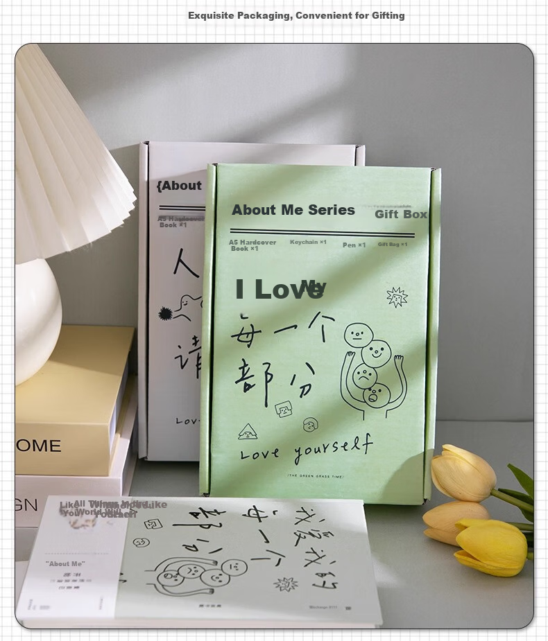Shushan Personalized Minimalist Ins Style Artistic Notebook Exquisite Creative Diary (Light Silver Mouse Edition) Without Gift Box 8