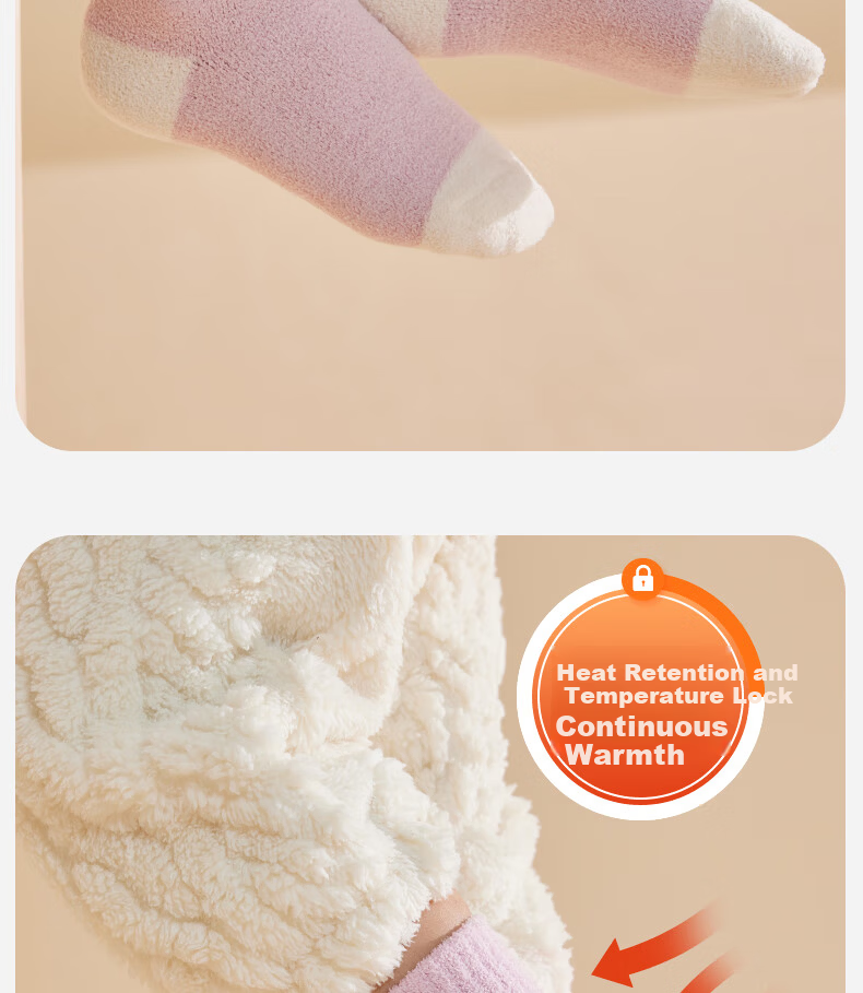 MiiOW Girls' Coral Fleece Warm Thickened Mid-Calf Socks Autumn Winter Kids Plush Socks for Children Students Baby Girls 15
