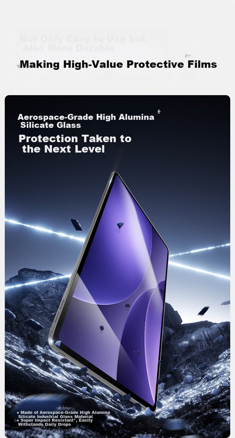 Shanmo Tempered Glass Screen Protector for OPPO Pad4 Pro and OnePlus Pad 2 Pro 13.2-inch Universal 2025 Full-Screen HD Dust-Free Installation Box 7