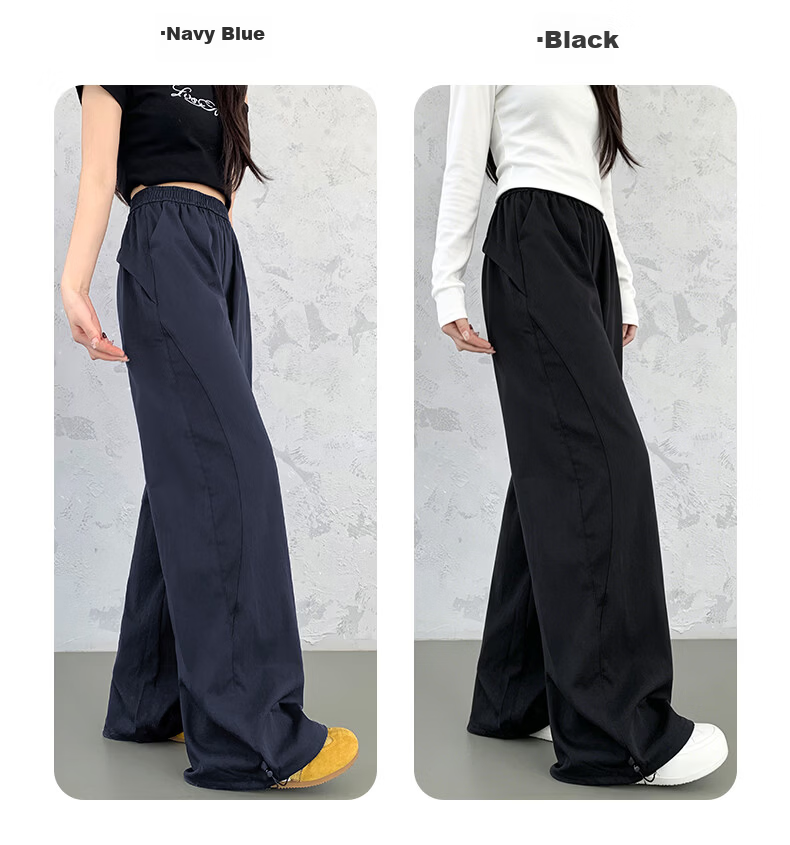 Borui Women's Casual Pants Spring Autumn American Style High Waist Hip Lift Wide Leg Quick-Dry Cargo Pants Straight Leg Sports Paratrooper Pants 4