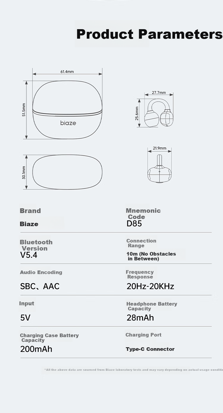 BIAZE Bluetooth Headphones, Open-Ear Bone Conduction Concept without Ear Tips, Ultra-Long Battery Life, for Sports, Calls, Gaming, Office Use, Beige Color 8
