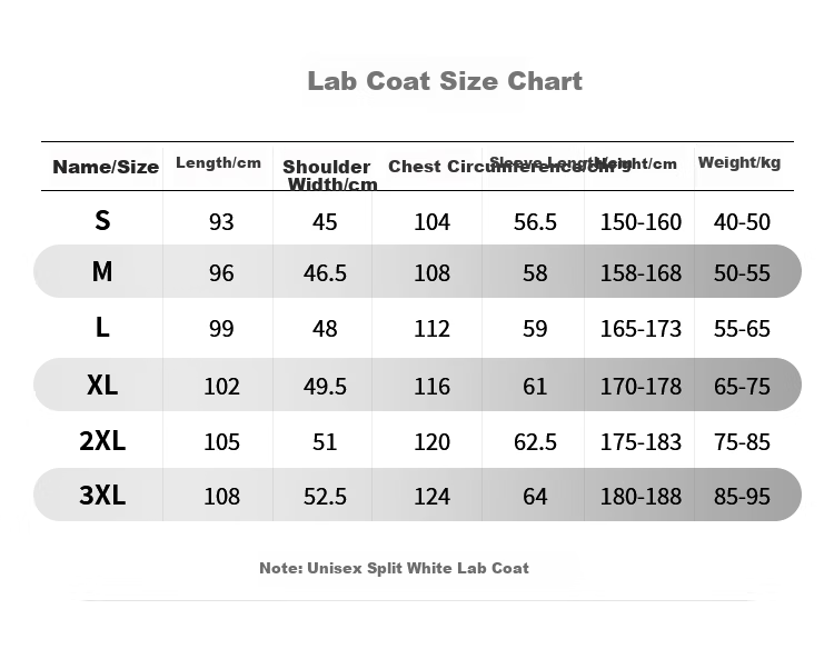 Gongpinxing Men's And Women's Long-Sleeve White Lab Coat, Work Uniform for Interns And Laboratory, Long Sleeves with Button Cuffs 9