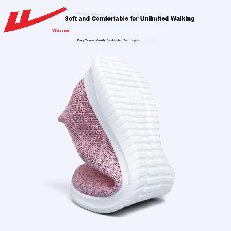 Warrior Official Mom Shoes Summer Women's Slip-On Elderly Soft Sole Walking Sports Casual Shoes Purple Size 37