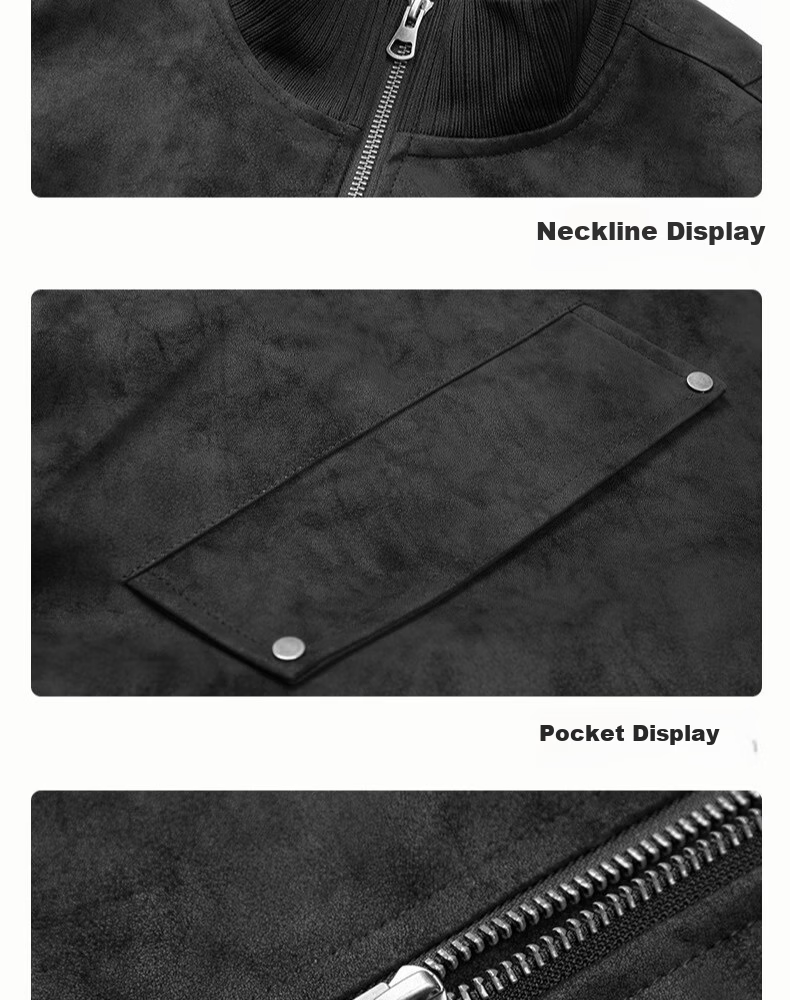 MARK FAIRWHALE American Vintage Matte PU Leather Jacket Men Autumn Winter Trendy Short Cleanfit Straight Shoulder Stand Collar Flight Jacket 8