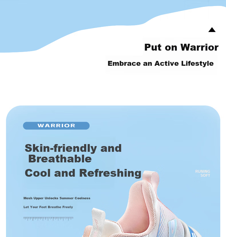 Warrior Official Women's Sports Shoes Spring Summer New Thick Sole Casual Shoes 1611 White Blue Pink Size 38 6
