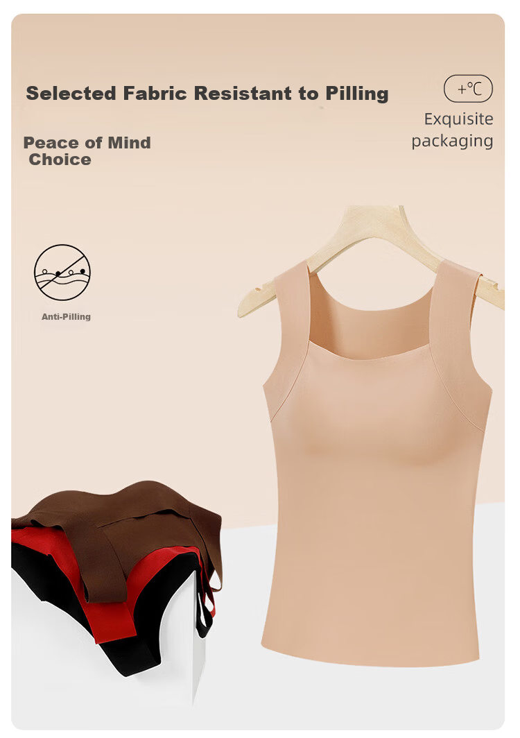 Herbal Original Camellia Oil Thermal Vest for Women Autumn Winter with Built-in Padded Fixed Cup Base Layer 2025 New Edition 12