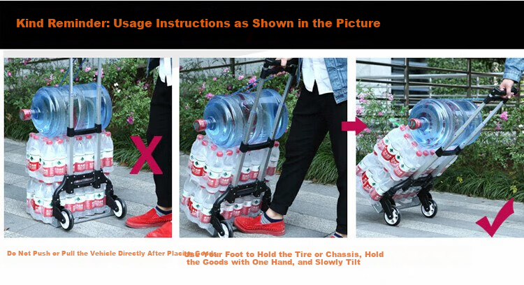 Gulnai Folding Stair-Climbing Hand Cart Luggage Trolley with TPR Wheels and Auxiliary Wheels 9