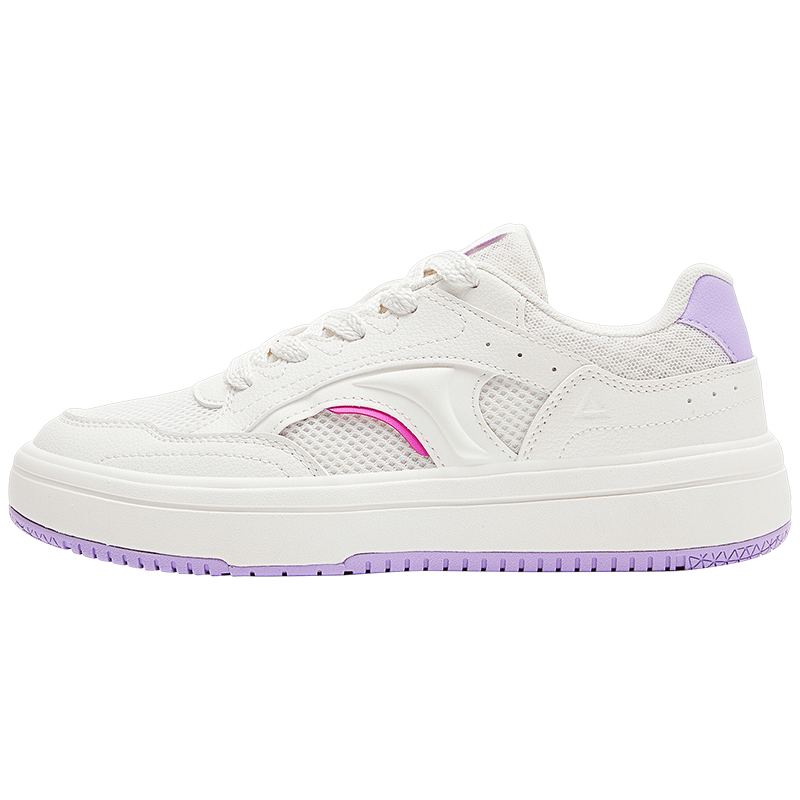 PEAK Taiji Minimalist White Thick-Soled Casual Sneakers Women Colorblock Mesh Breathable Versatile Sports Shoes DB2620058
