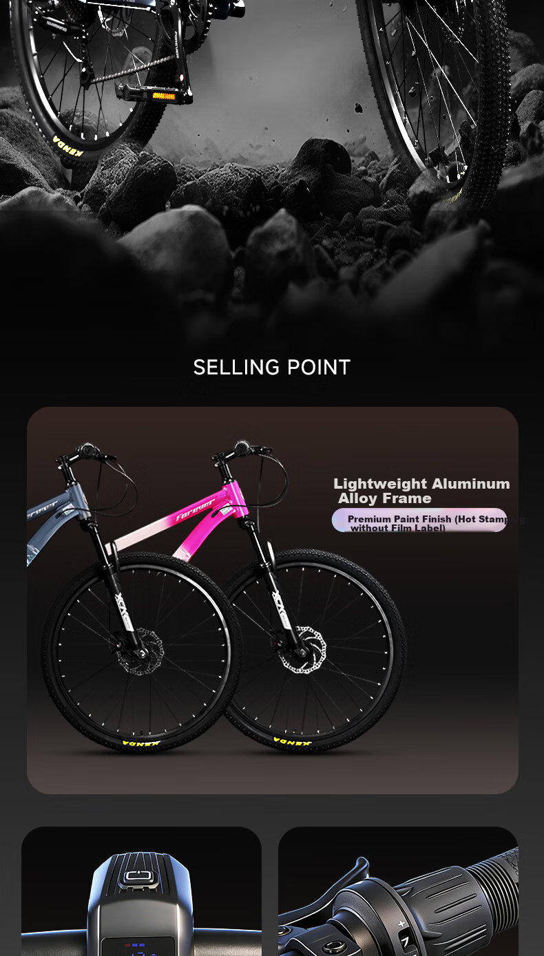 Forever 24-Inch Youth Mountain Bike Aluminum Alloy Shimano 7-Speed Disc Brake Adult Student Bicycle 3