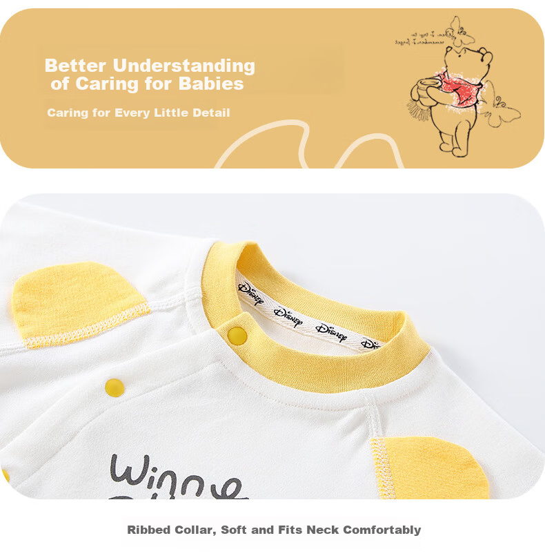 Disney Baby Romper Newborn Spring Autumn Cotton Bodysuit Pajamas for 1-3 Month Old Infant 2
