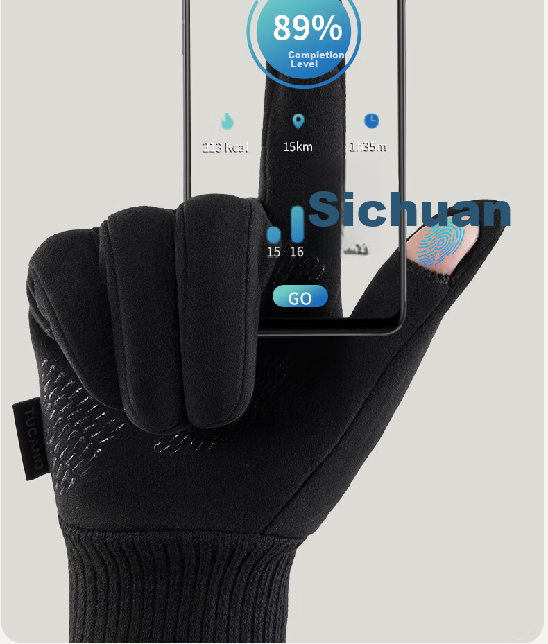 Woodpecker Women's Winter Warm Cycling Fingerless Touchscreen Fleece Lined Windproof Water-Resistant Anti-Slip Gloves 10