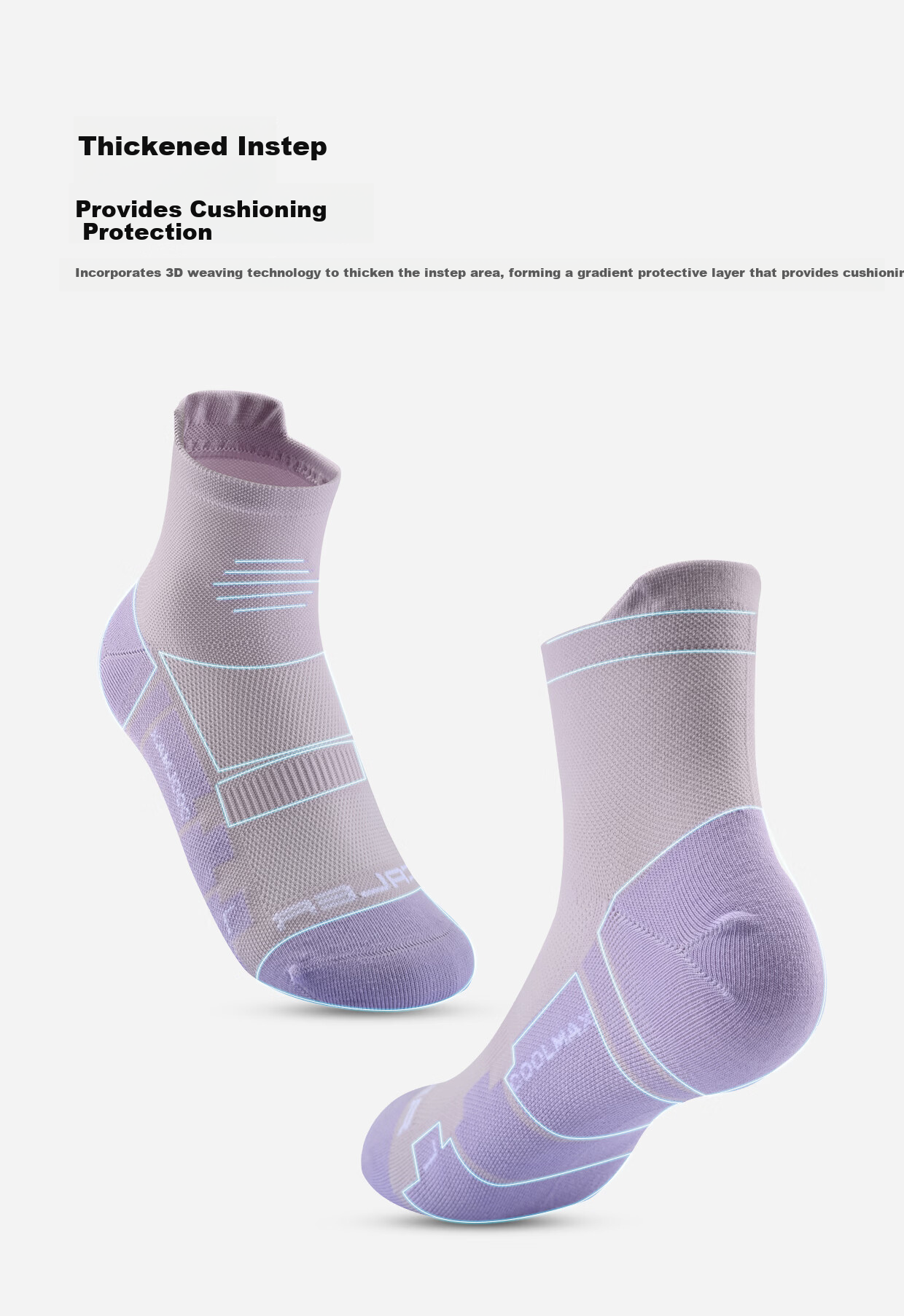 SCALER Outdoor Socks Unisex COOLMAX Elastic Breathable Sweat-Wicking Durable Low-Cut Trail Running Socks 8