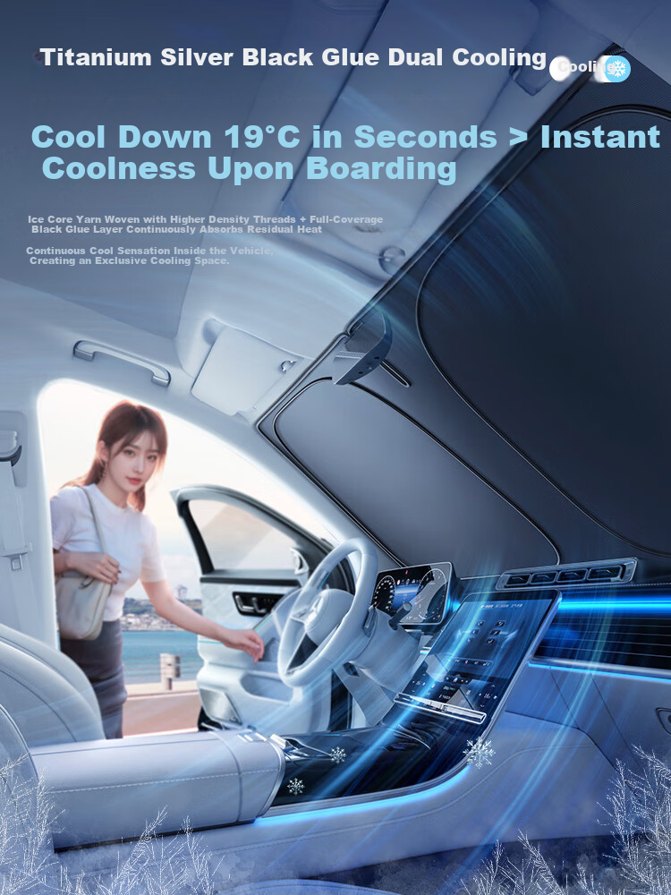 Shenchuang [BMW 5 Series Exclusive] Zero Light Transmission Thickened Car Sunshade Heat Insulation Curtain Front Windshield Sun Protection Cover 3