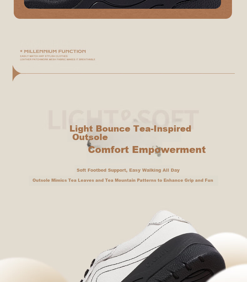 CAMEL Women's Thick-Soled Canvas Sneakers Color-Block Platform Casual Shoes L26S469067 Black Size 35 7