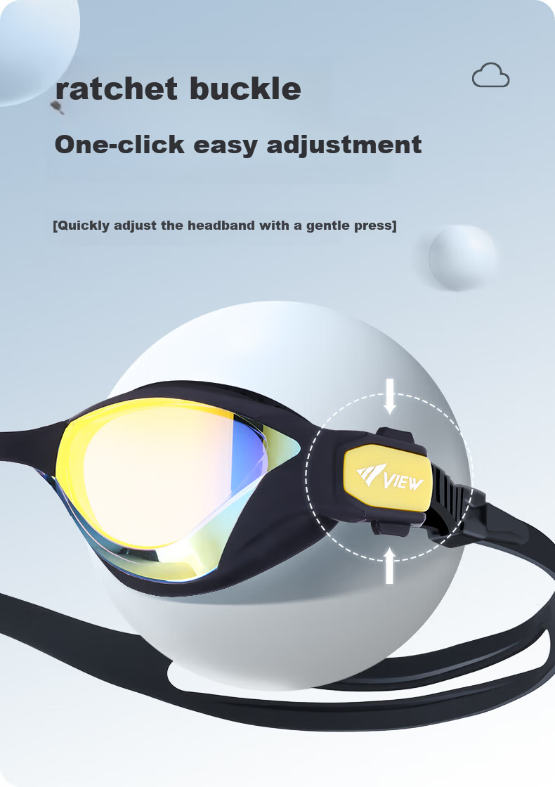 View Racing Swim Goggles Cobra Comfortable Large Frame HD Anti-Fog Outdoor Anti-Glare Imported V2000ASA C/AM 4