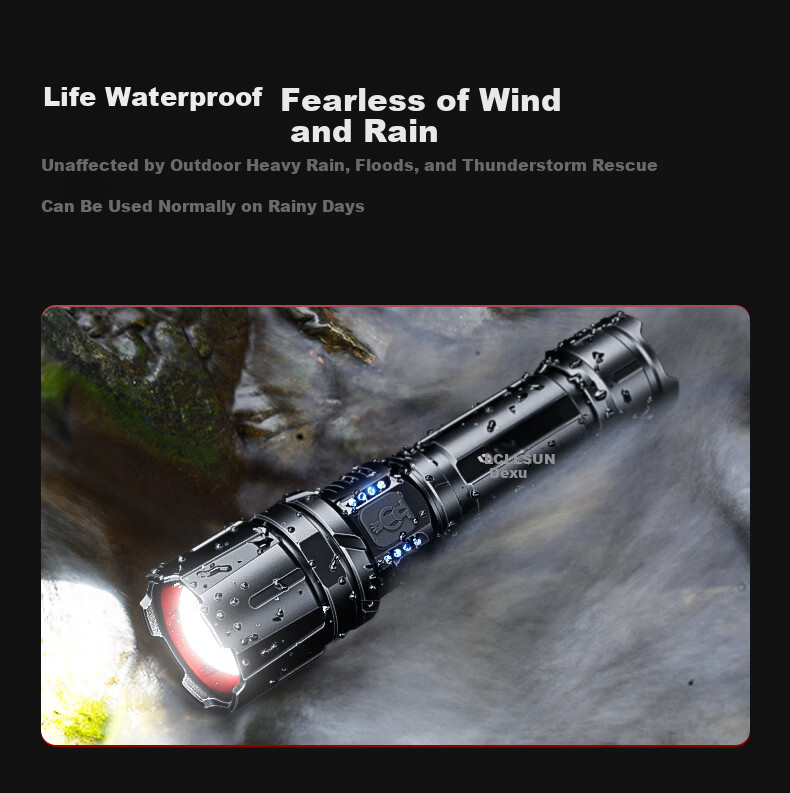 Dexu High Brightness Magnetic Rechargeable Flashlight Small Portable Outdoor Mountaineering Patrol Work Fishing Camping Kids Emergency 6