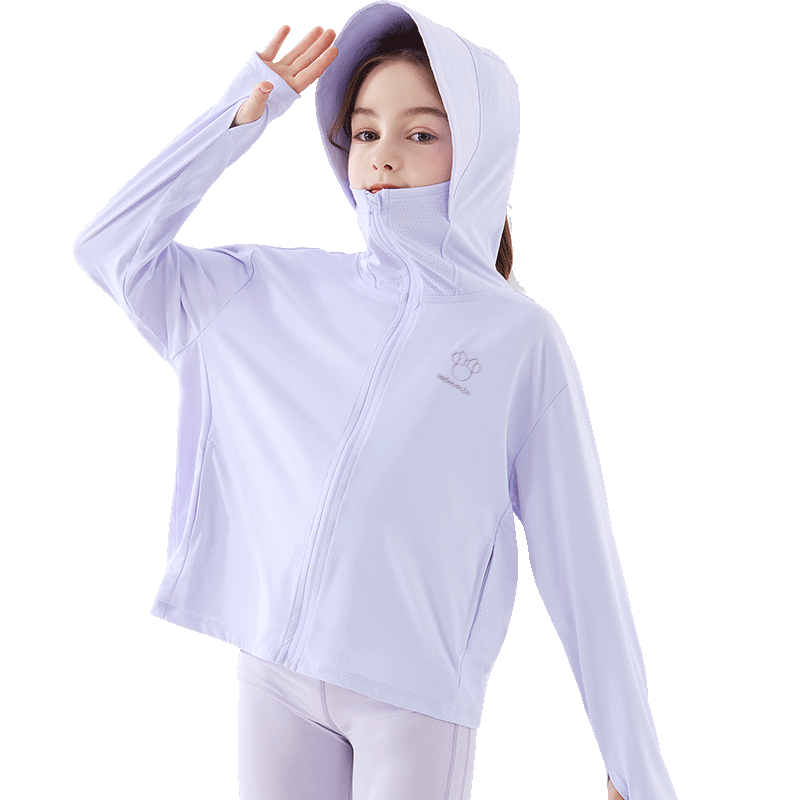 Disney Girls' Summer Sun Protection Jacket UV Protection Kids Skin Jacket Ice Silk Coat 1A010 Purple Size 160
