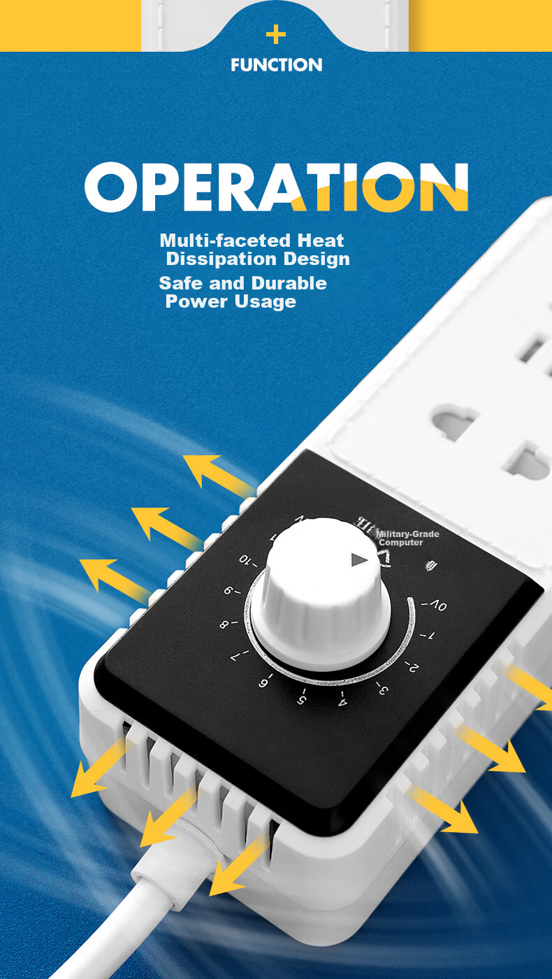 Aleleco Student Dormitory Voltage Regulator Socket Power Converter Socket University Dormitory Limited Voltage Power Strip Anti-Trip Circuit Breaker 0~220VAC Voltage Adjustable Direct Plug 10A 6