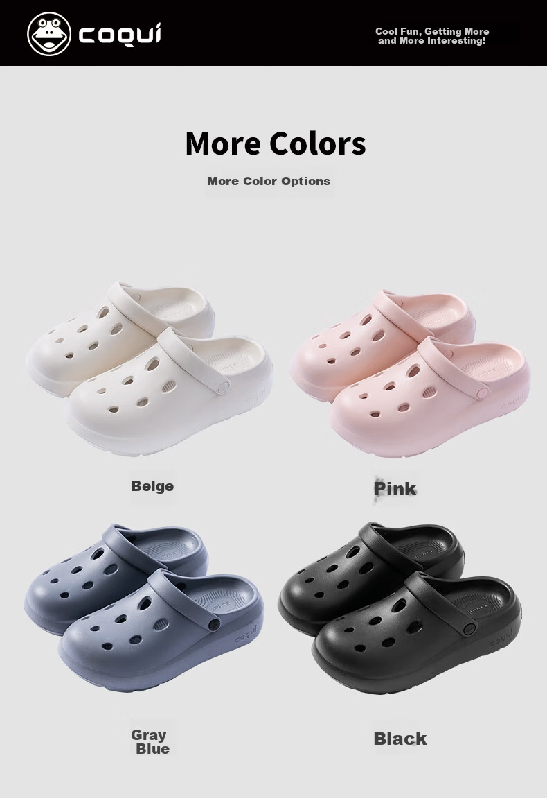 Coqui Unisex Outdoor Casual Breathable Soft Elastic Thick Sole Clogs Sandals Black Size 42-43 CQ2558 3